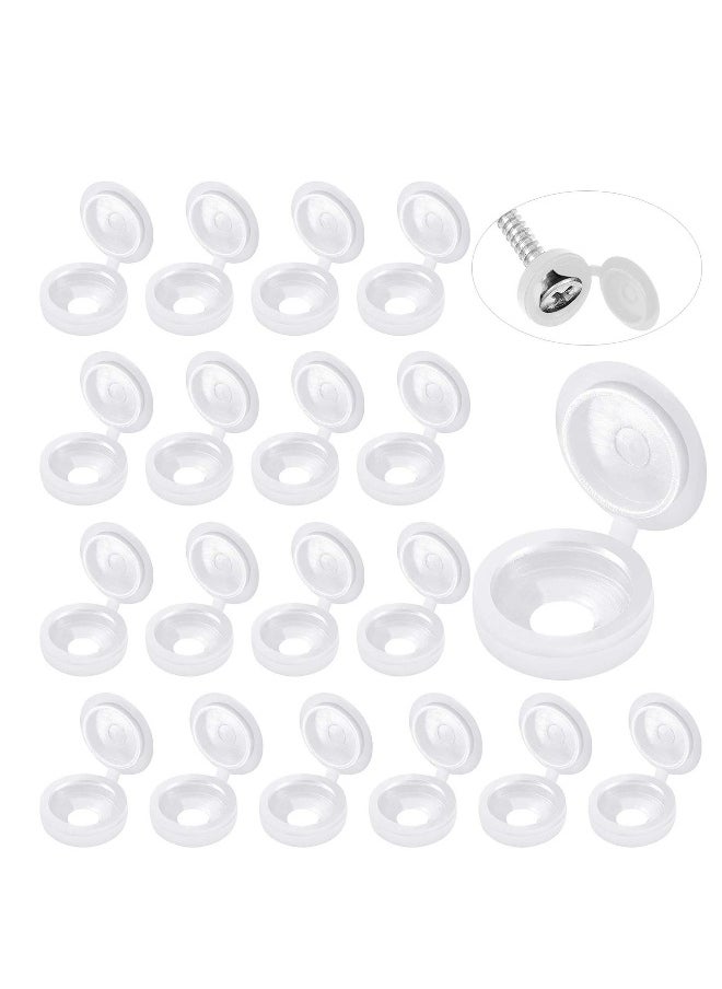 Generic Hinged Screw Cover Caps Plastic Screw Caps Fold Screw Snap Covers Washer Flip Tops  - Image 1