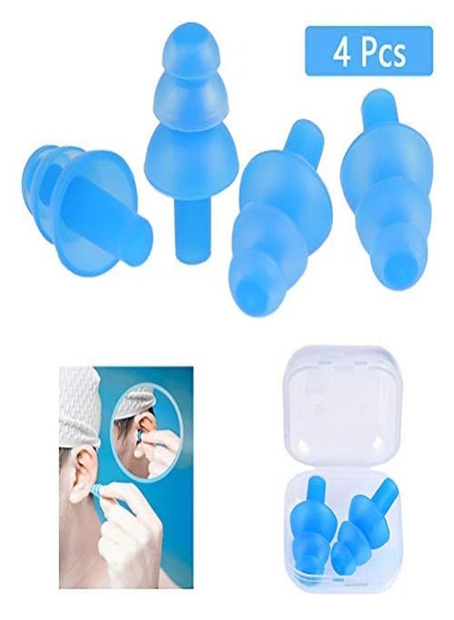 OFNMY 2 Pairs of Anti Sound Earplugs Soft Silicone Soundproof Noise Reduction Earbuds for Travel, Sleep, Study, Swimming (Blue) - Image 3