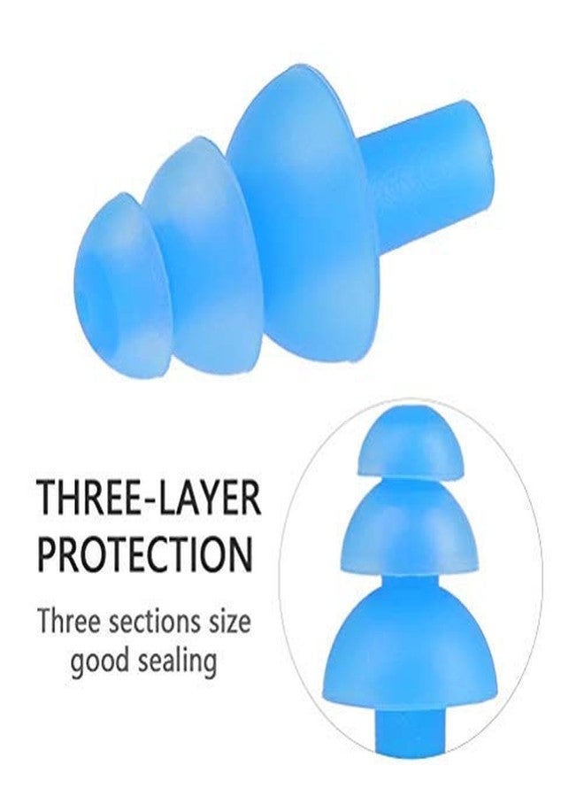 OFNMY 2 Pairs of Anti Sound Earplugs Soft Silicone Soundproof Noise Reduction Earbuds for Travel, Sleep, Study, Swimming (Blue) - Image 2