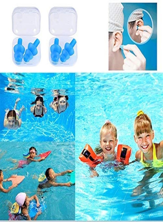 OFNMY 2 Pairs of Anti Sound Earplugs Soft Silicone Soundproof Noise Reduction Earbuds for Travel, Sleep, Study, Swimming (Blue) - Image 4