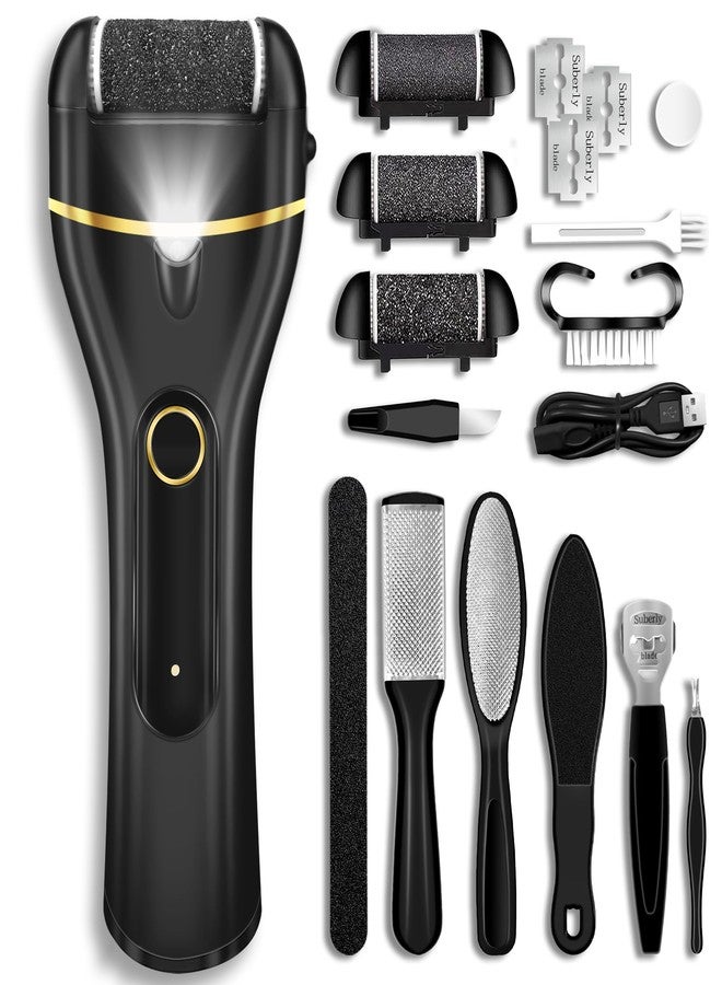 Jamestry Callus Remover for Feet, Electric Foot Callus Remover Waterproof with 3 Rollers 2 Speed Battery Display,17 in1 Rechargeable Foot File Pedicure Kits for Dead Hard Cracked Dry Skin - Image 1