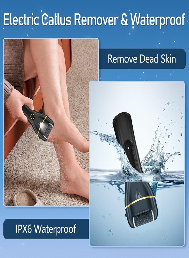 Jamestry Callus Remover for Feet, Electric Foot Callus Remover Waterproof with 3 Rollers 2 Speed Battery Display,17 in1 Rechargeable Foot File Pedicure Kits for Dead Hard Cracked Dry Skin - Image 2