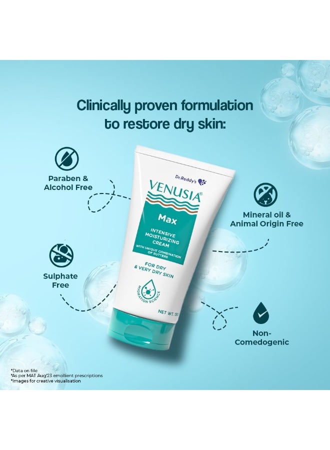 دكتور ريديز كريم الترطيب المكثف فينوسيا ماكس من دكتور ريدي | يُوصى به من قِبَل أطباء الجلدية للبشرة الجافة إلى شديدة الجفاف | مُثبَت سريريًا، يدوم مفعوله حتى ٢٤ ساعة. ترطيب | للوجه والجسم | زبدة الكاكاو، زبدة المانجو، وزبدة الصبار | ١٥٠ غرام. - Image 4