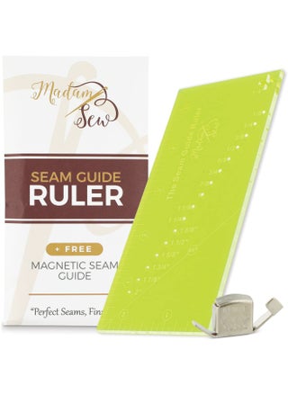 Madam Sew Seam Allowance Ruler and Magnetic Seam Guide for Sewing Machine   Perforated Seam Gauge for Perfect 1 8  to 2  Straight Line Hems   Includes 1 4  Pivot Point and 45 Degree Trim Line - pzsku/ZC7D31226E25A833FF37EZ/45/_/1720073900/9d6448d5-39f5-4907-84e8-6e5ca66676b8
