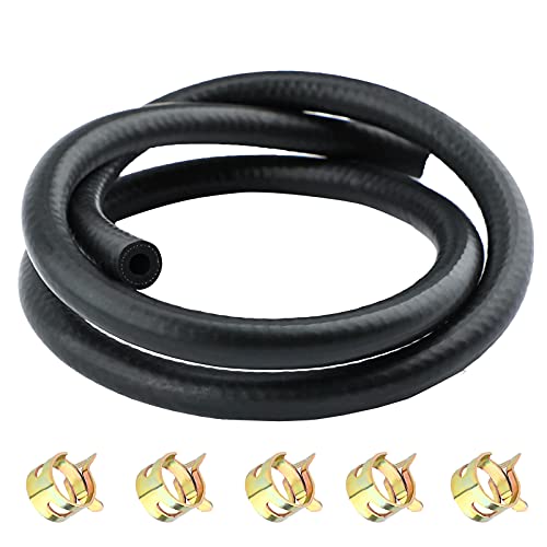 SAVITA 3.28 Ft 1/4" Inch ID Fuel Line Set, Fuel Pipe Fuel Hose with 5Pcs Hose Clamp, Petrol Hose Tool Kit for Motor, Car, Tractor, Small Engines - Image 1
