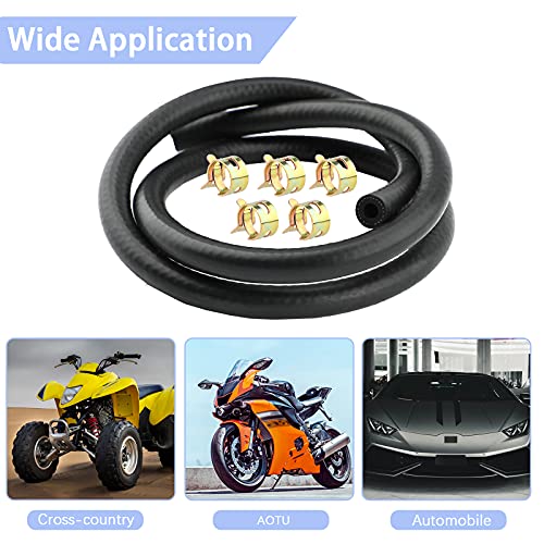 SAVITA 3.28 Ft 1/4" Inch ID Fuel Line Set, Fuel Pipe Fuel Hose with 5Pcs Hose Clamp, Petrol Hose Tool Kit for Motor, Car, Tractor, Small Engines - Image 5