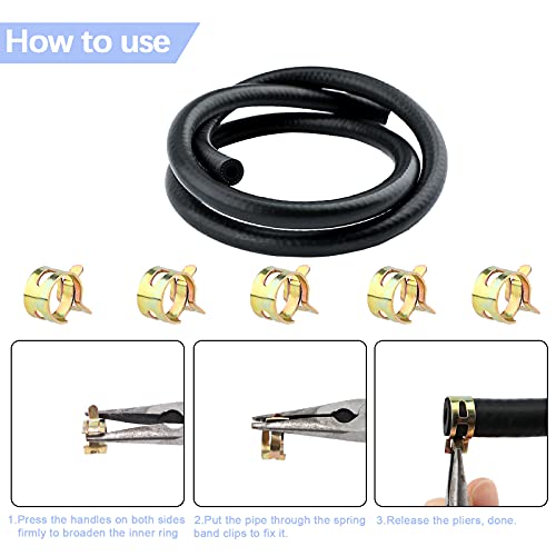 SAVITA 3.28 Ft 1/4" Inch ID Fuel Line Set, Fuel Pipe Fuel Hose with 5Pcs Hose Clamp, Petrol Hose Tool Kit for Motor, Car, Tractor, Small Engines - Image 3