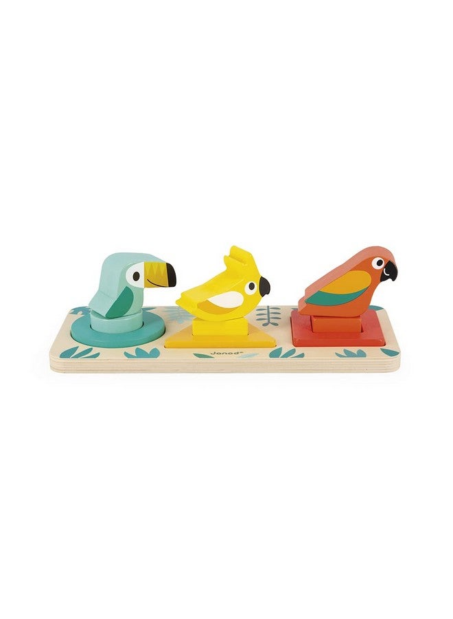 Janod - Tropik My First Shapes: Wooden Educational Toy - 9 Slot-in Shapes, Water-Based Paint - Ages 1+ - Image 5