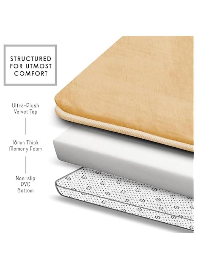 HOOKOR 3 Piece Memory Foam Bath Rug Bathroom Mat Carpet Sets, Bathroom Rug Sets, Non Slip Absorbent Ultra Soft Cozy Velvet Bathroom Mat, Machine Washable, Bath Rugs for Tub Shower and Bath Room - Image 4