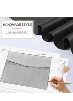 Y&D A4 Envelope File Holder, Waterproof Document Bag, Lightweight PU Leather Multifunction Portfolio, Folder, Organizer Storage Case for Paper Tablet 2PCS Black  - Image 5