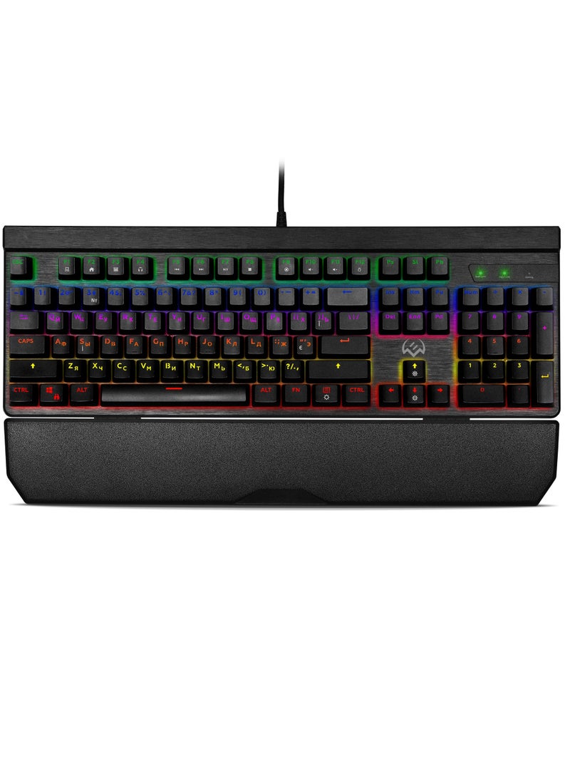 Generic - SVEN KB-G9500 Mechanical programmable keyboard Blue switches - Rainbow With Detachable wrist rest - Image 1
