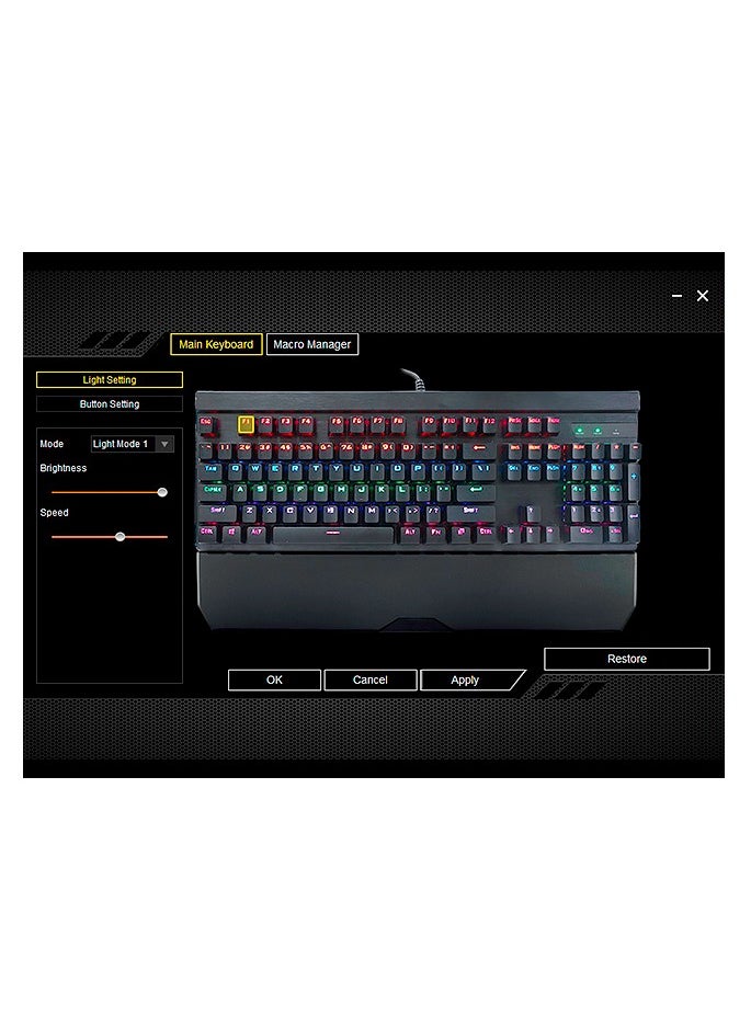 Generic - SVEN KB-G9500 Mechanical programmable keyboard Blue switches - Rainbow With Detachable wrist rest - Image 1