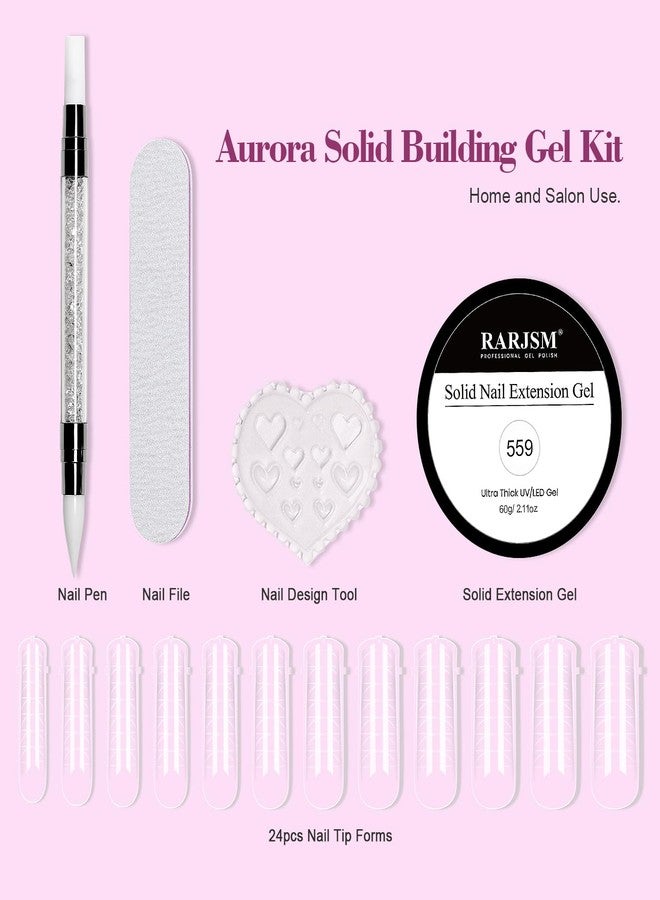 RARJSM Aurora Solid Builder Nail Gel Non Sticky Hand 3d Sculpting Nails Extension Gel Galaxy Starry Cloud Clear Orange Pink Glitter Shimmer Structure Hard Gels for Carving Nail Art Design Kit 60g - Image 4