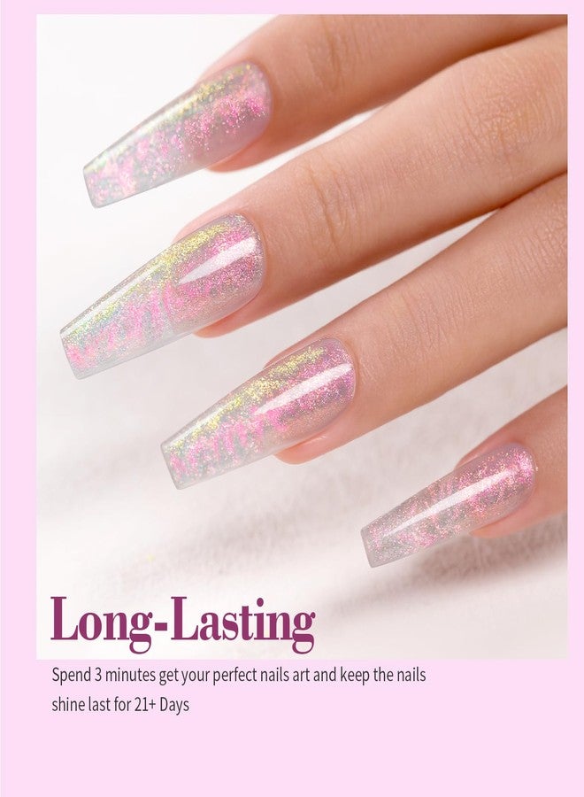 RARJSM Aurora Solid Builder Nail Gel Non Sticky Hand 3d Sculpting Nails Extension Gel Galaxy Starry Cloud Clear Orange Pink Glitter Shimmer Structure Hard Gels for Carving Nail Art Design Kit 60g - Image 2