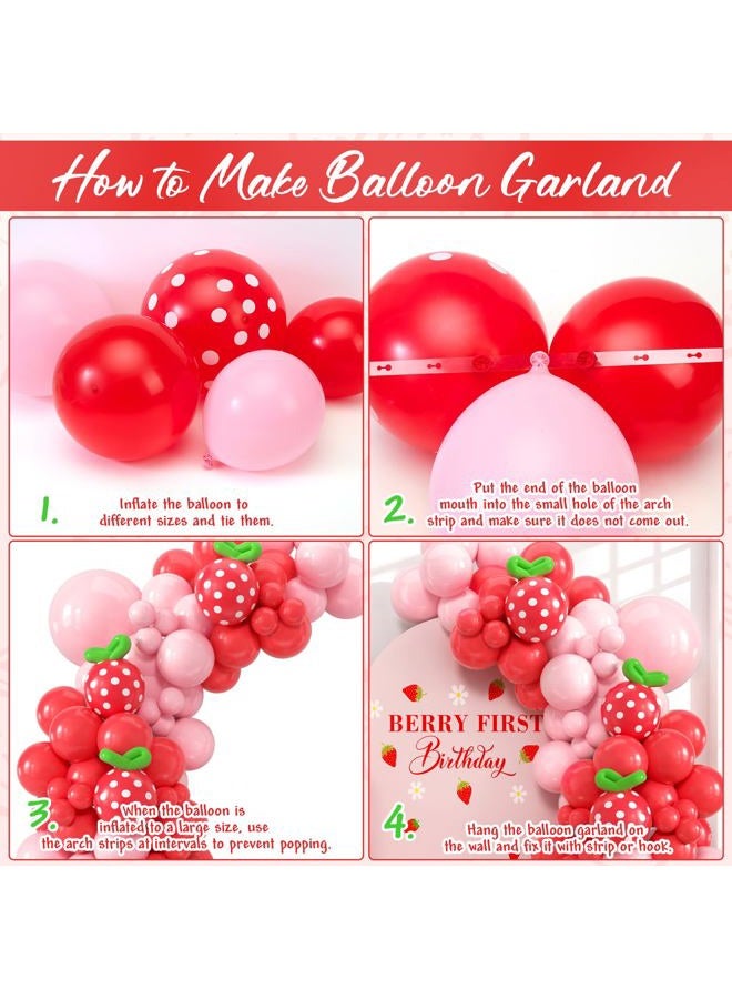 SNLN Strawberry Baby Shower Decorations, A Berry Sweet Baby Is On The Way Party Supplies Pink and Red Balloon Arch Baby Boxes, Baby Shower Decorations for Girl Gender Reveal Berry First Birthday Decor - Image 5