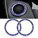 WINKA 2pcs Bling Car Engine Start Button Cover Diamond Crystal Push Start Stop Button Ring Sparkly Bling Ignition Button Cover Rhinestone Keyless Ignition Ring Universal Car Accessories Navy Blue - Image 2
