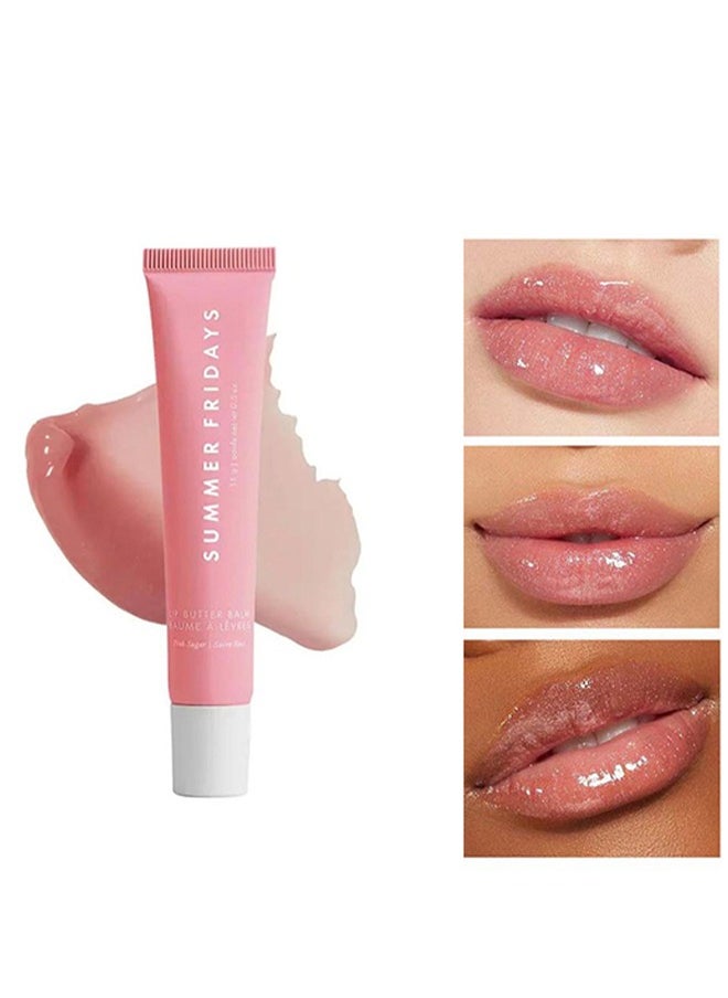 SUMMER FRIDAYS Lip Butter Balm - Conditioning Lip Mask and Lip Balm for Instant Moisture, Shine and Hydration - Sheer-Tinted, Soothing Lip Care  #Pink Sugar  - Image 1