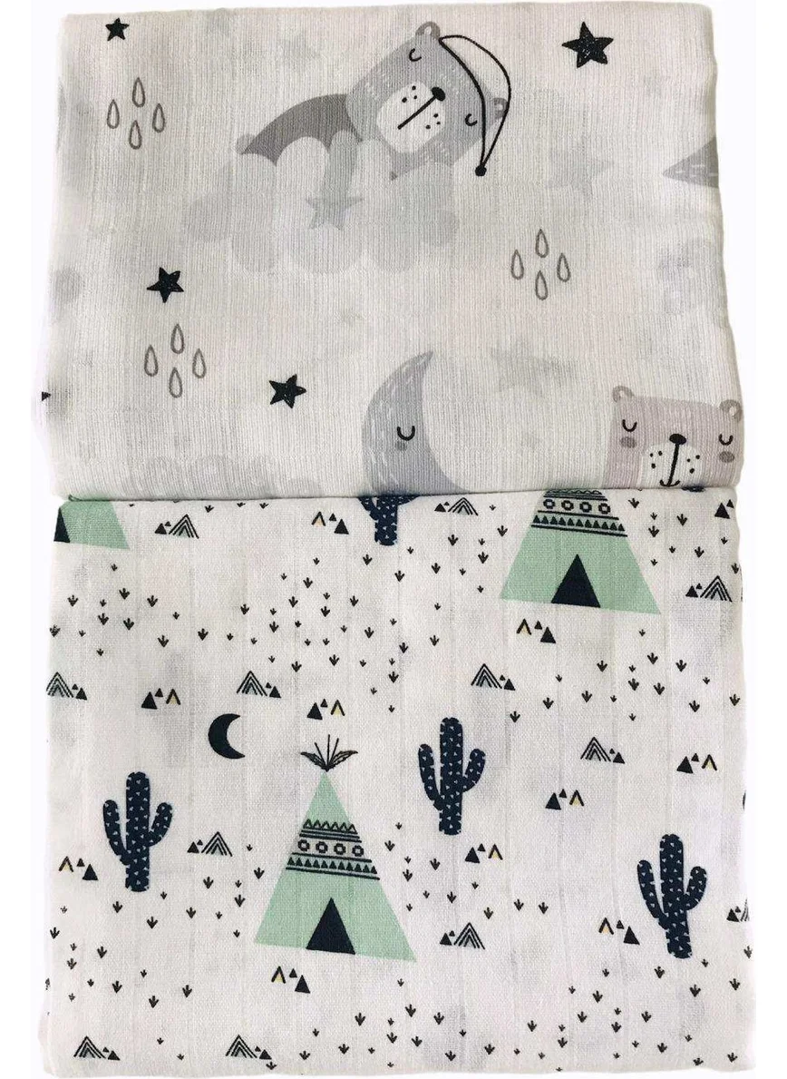 juniperus 2 Pieces 110X110 Multi-Purpose Muslin Blanket