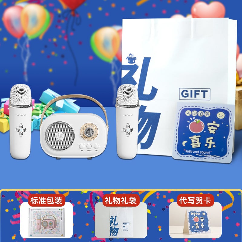 Microphone Bluetooth Audio With Microphone Singing Audio All-In-One Gift Custom Outdoor Portable Karaoke Speaker - Image 1