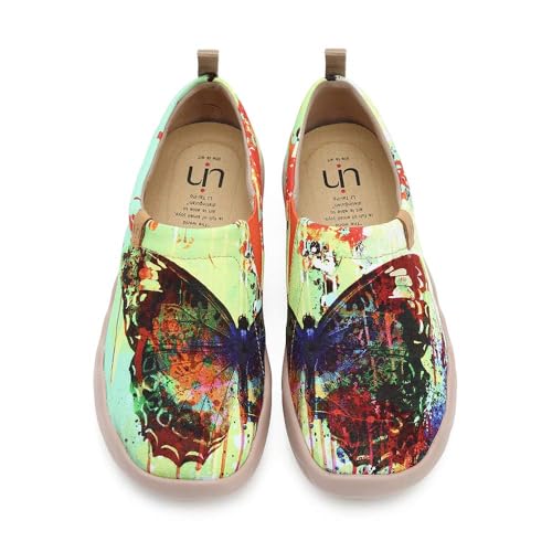 UIN Women's Art Painted Canvas Slip-On Shoes Fashion Ladies Travel Shoes Butterfly (7) - Image 1