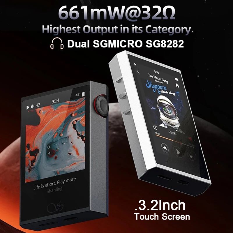 Shanling M1 Plus Portable Music MP3 Player Es9069q DAC Dual Sgm8262 Amp Pcm768 Dsd512 Bluetooth 5.2 Ldac, Black - Image 3
