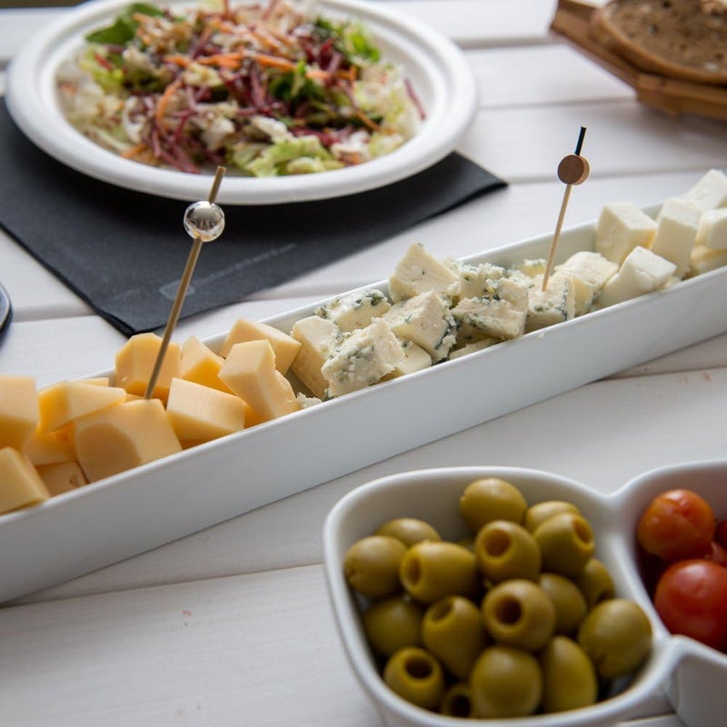 Restaurantware Siluro 12 Inch Olive Tray 1 Narrow Olive Plate  MicrowaveSafe OvenSafe White Porcelain Narrow Serving Tray ChipResistant For Olives Or Cheeses - Image 3