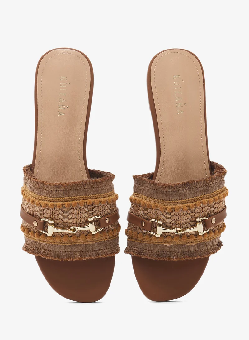 Khizana  Textured Flat Sandals for Women | Best Price UAE