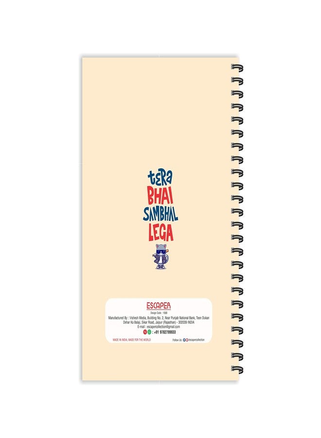 ESCAPER Tera Bhai Sambhal Lega Hindi Quotes Diary, Ruled - A5 Size - 8.5 x 5.5 inches Slogan Diary, Quotes on Diary, Funny Quotes Diary, Diary Notepad, Diary for Office, Diary for Gift - Image 2