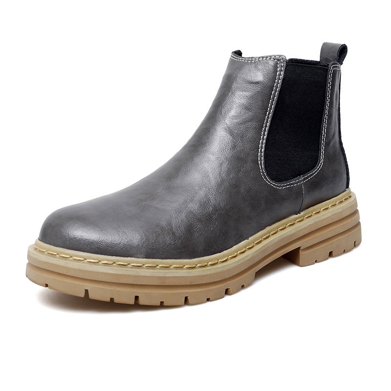 Men'S And Women'S Leather Boots With Fleece Lining, Warm Snow Boots, Large Size Couple'S High-Top Martin Boots, Genuine Leather Men'S Leather Boots - Image 4