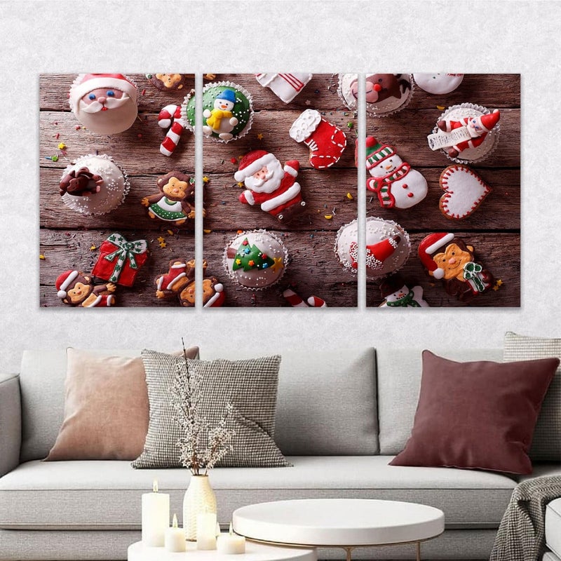 Marktna Three luxurious modern canvas prints with a hollow frame, measuring (90×40), three pieces - Image 1