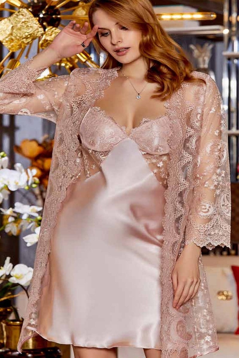 Jeremi Satin Nightgown Robe Set  - Image 2