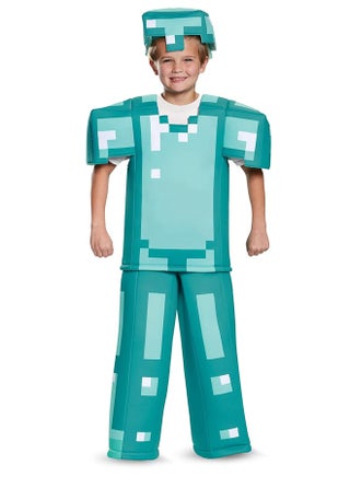 Game Steve Cosplay Costume Set Kids XL - Pixelated Foam Tunic - for Halloween, Cosplay, Parties & Gaming Events - Includes Hat+Top+Pants & Character-Themed Accessories Easy to Wear - view 2