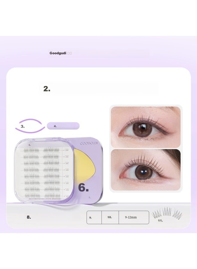 Goood 0.07mm Ultra-fine Korean Style False Eyelashes, Individually Defined, Glue-free, Self-adhesive, Formaldehyde-free, Natural Look