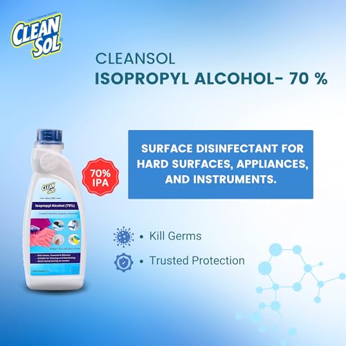Cleansol Isopropyl Alcohol For Cleaning 70% Solution – 1 Litre | Multipurpose Disinfectant Liquid for Surface, Equipment Sanitization - Image 4