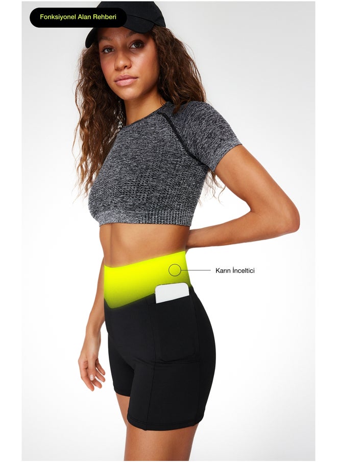 trendyol Black 2.Extra Abdomen Collector and Short Knitted Sports Shorts Leggings with Layer THMSS24TY00013  - Image 2