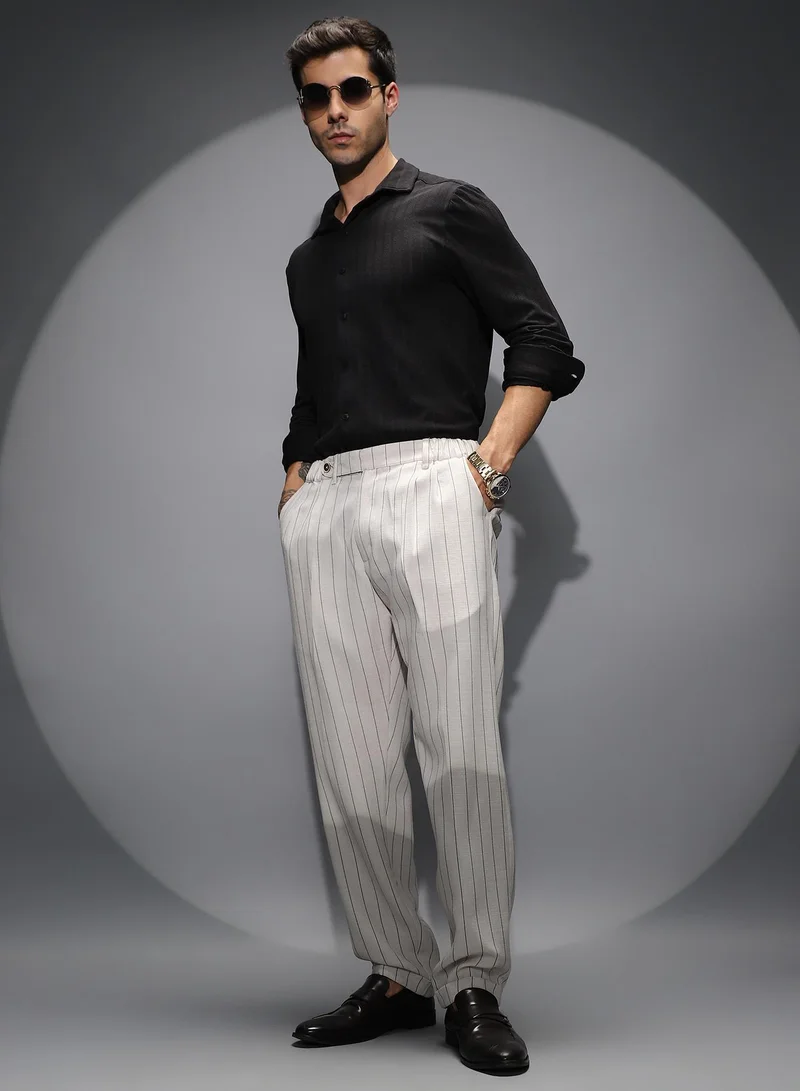 CAHOOT  Lightweight - Pinstripe-Pleated Chino Trousers for Men | Best Price UAE