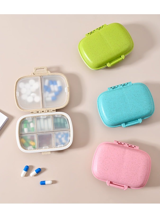 3 قطع 8 شبكات حبوب منع الحمل مربع صندوق حبوب منع الحمل جيب صغير للسفر حبوب منع الحمل المحمولة حالة علبة حبوب الفيتامينات والأدوية صندوق حبوب منع الحمل الأسبوعي - Image 1