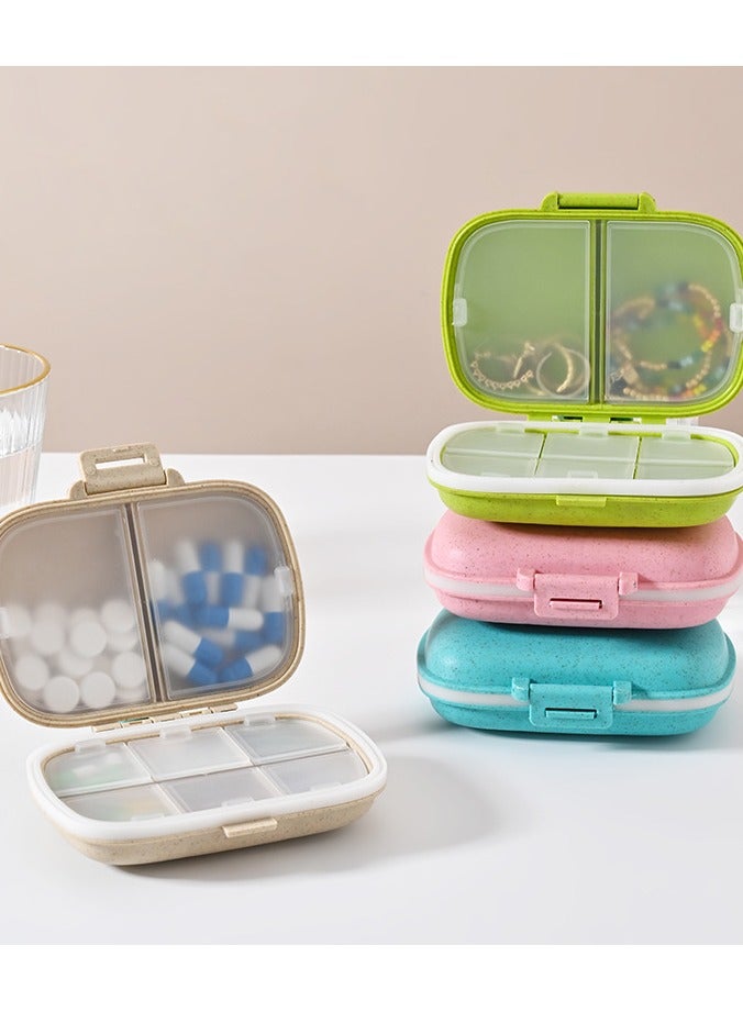 3 قطع 8 شبكات حبوب منع الحمل مربع صندوق حبوب منع الحمل جيب صغير للسفر حبوب منع الحمل المحمولة حالة علبة حبوب الفيتامينات والأدوية صندوق حبوب منع الحمل الأسبوعي - Image 2