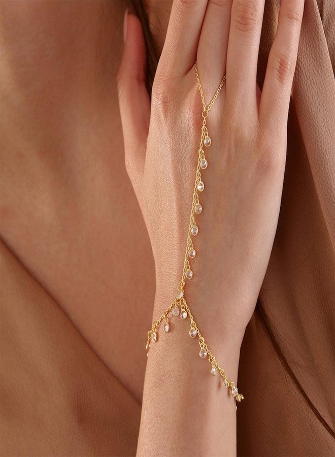 Frodete Hand Chain for Women Ring Bracelet Hand Chain Dainty Gold Finger Ring Slave Bracelet Zircon Hands Jewelry Gifts Trendy Stuff 2025 - Image 3