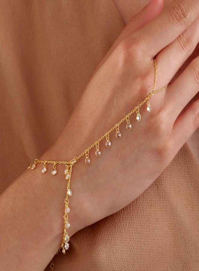 Frodete Hand Chain for Women Ring Bracelet Hand Chain Dainty Gold Finger Ring Slave Bracelet Zircon Hands Jewelry Gifts Trendy Stuff 2025 - Image 2