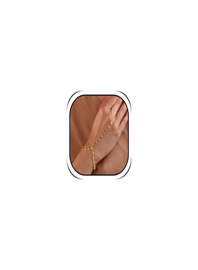 Frodete Hand Chain for Women Ring Bracelet Hand Chain Dainty Gold Finger Ring Slave Bracelet Zircon Hands Jewelry Gifts Trendy Stuff 2025 - Image 1