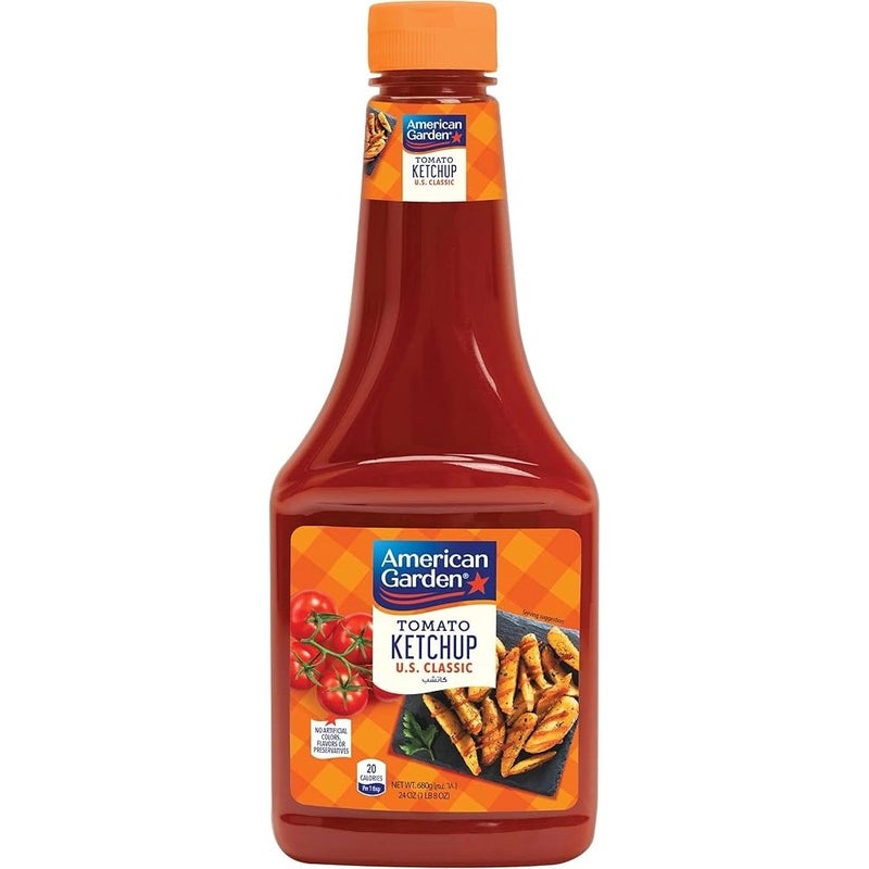 American Garden Tomato Ketchup US Classic in Squeeze Bottle- 680gms