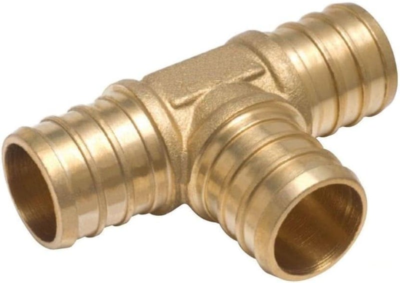 VENTRAL 1/2 x 1/2 x 1/2 Inch PEX Barbed Tee Connector Fitting Crimp Brass for PEX Pipe Tubing, No Lead 5 in Pack - Image 3