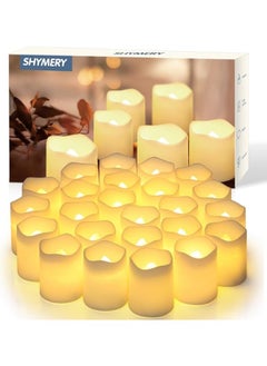 Generic Shymery Flameless Votive Candles,Flameless Flickering Electric Fake Candle,24 Pack 200+Hour Battery Operated Led Tea Lights In Warm White For Wedding,Table,Festival,Halloween,Christmas Decorations  - Image 1