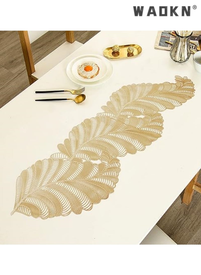 WAOKN Elegant Waterproof Hollow Table Runner, PVC Table Mats and Placemats for Kitchen, Dining Room, Wedding Party Decor, Stylish and Durable Design for a Sophisticated Table Setting  - Image 1