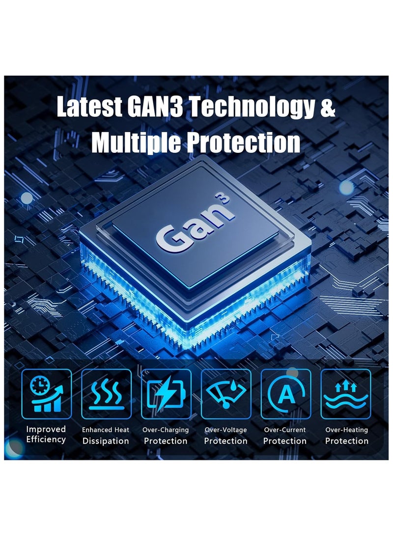 TecV 268W USB C Charger, GaN III 8 Port Fast Charging Station Type C Hub, PD 100W Laptop Charger Adapter for MacBook Air, Sumsung S24 S23 S22 Ultra, iPhone 15 14 13, and iPad Pro - Image 3