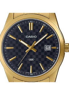 CASIO Men Watch Analog Date Display Black Dial Stainless Steel Gold Ion Plated Case And Band MTP-VD03G-1AUDF  - Image 3