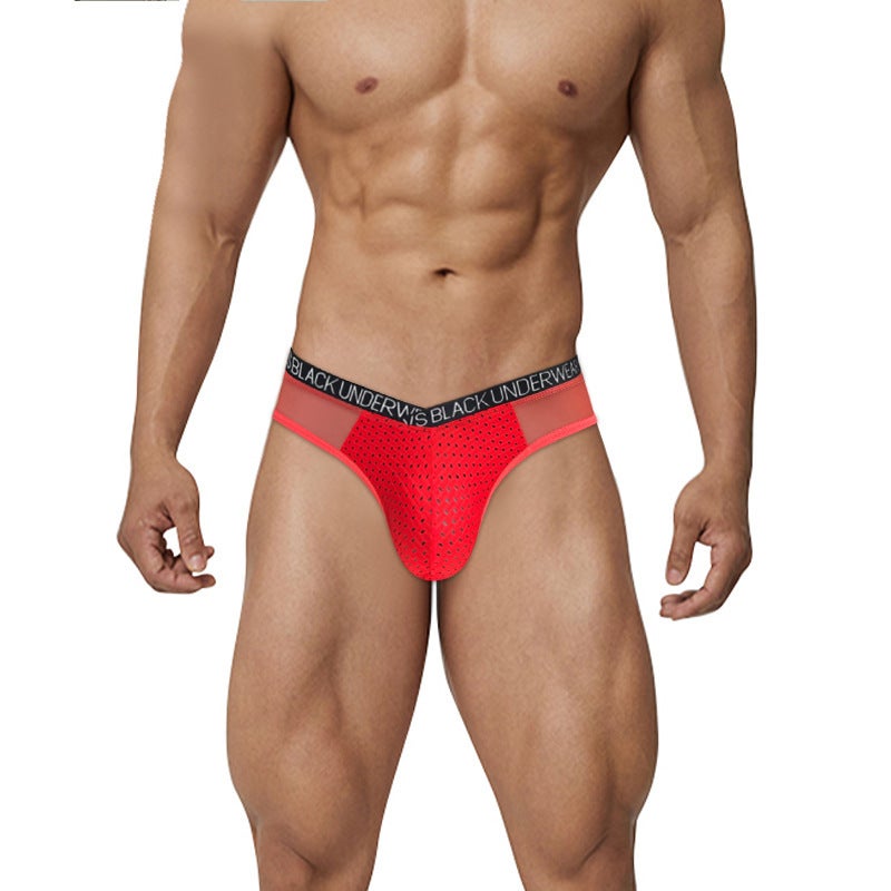 ORLVS Men's Transparent Mesh V-Waist Low-Rise Briefs - Image 3
