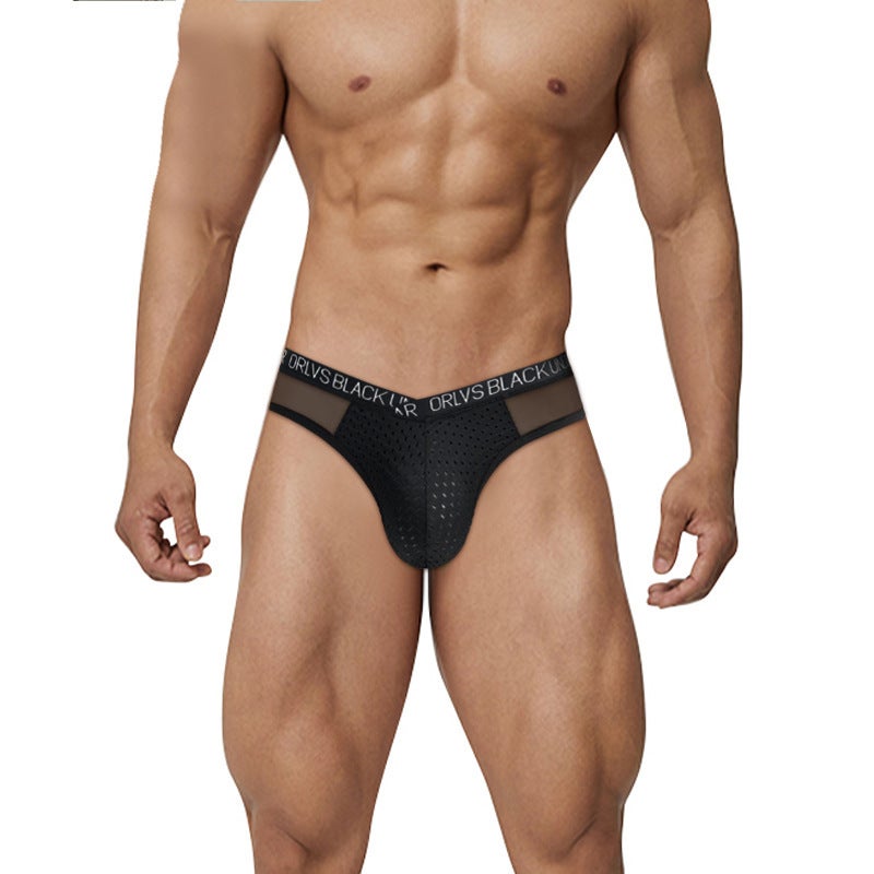 ORLVS Men's Transparent Mesh V-Waist Low-Rise Briefs - Image 4