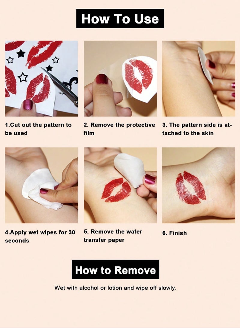 Large 3D Temporary Tattoo Stickers for Women – 2 Pieces (Assorted Designs) - Image 5